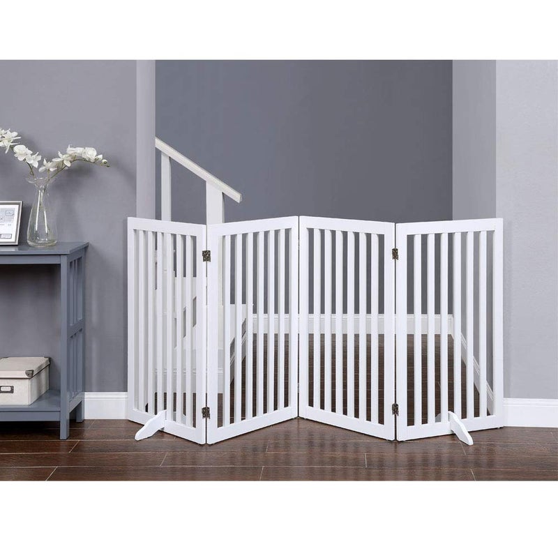 unipaws Support Feet for Wooden Pet Gate, Freestanding Dog Gate, Set of 2, Design for 0.71 inches Thickness Panel, White - Image 4
